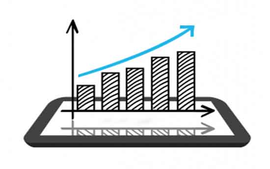 Data bar chart with trend line