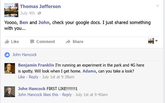 Thomas Jefferson's Facebook Account