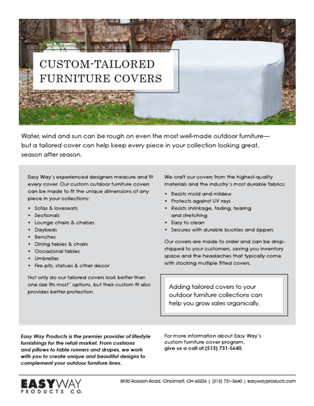 Sales sheet about furniture covers