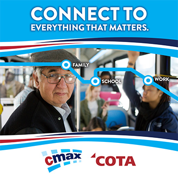 Ad with people connected by lines