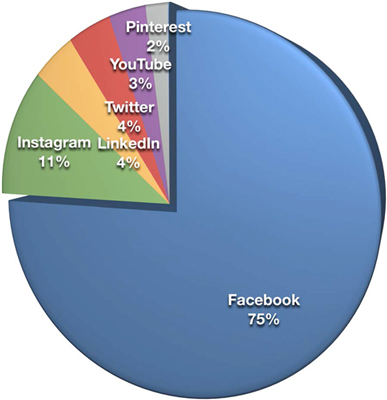 Chart of social media by importance to b2c