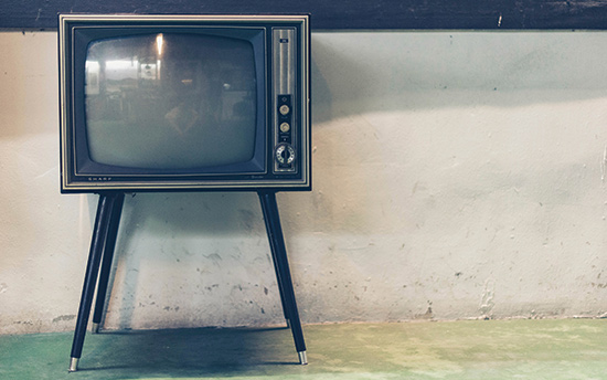 television for viewing super bowl commercials